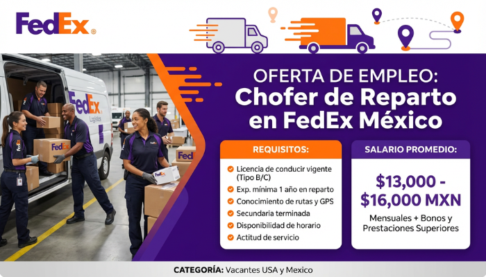 Chofer de Reparto en FedEx México